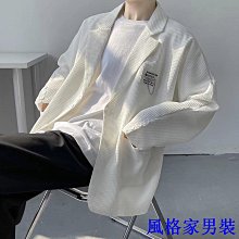 休閒西裝男士高級字母印花小西裝歐貨經典時尚薄款緊身外套潮 單件西服男裝 男生衣著  　　  全臺　的-潮男服飾 歷史價格詳細信息