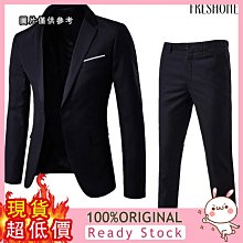 西裝男套裝兩件套平駁領新郎結婚西服男士修身伴郎服主持人禮服秋 歷史價格詳細信息