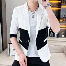 夏季薄款西裝外套男韓版修身霧藍色感雙開叉休閒西服套裝潮流 歷史價格詳細信息