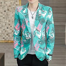 西裝男 髮型師漸變色西裝男春季23新款緊身潮流帥氣休閒夜場小西裝外套-毛毛男裝 歷史價格詳細信息