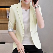 七分袖小西裝外套短袖2023秋季新款女士西服套裝薄款修身黑色正裝-格林賣場 歷史價格詳細信息