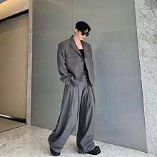 羅賓黑白森林 西裝外套 2色韓版設計感墊肩西裝外套男金屬裝飾簡約高級休閒西裝潮流（滿599元免運） 歷史價格詳細信息