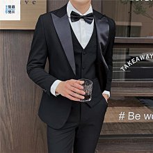 新郎西服套裝男士結婚三件套紳士西裝修身禮服商務條紋西服男婚禮 歷史價格詳細信息