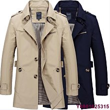 MK生活館商務夾克男士中年爸爸裝風衣中長款休閑中年男裝翻領夾克衫男春秋薄款爺爺裝外套 歷史價格詳細信息