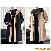 風衣男中長款風衣夾克加大尺碼風衣男韓版潮流帥氣過膝大衣外套休閒寬鬆外套A0929 高檔過膝中長款風衣男士薄款-时尚男装 歷史價格詳細信息
