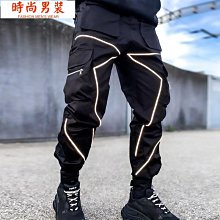 嘻哈多口袋工作褲 街頭時尚 反光工裝褲男 高品質工作長褲 工作褲 薄款休閒褲 軍褲 歷史價格詳細信息