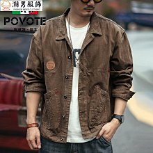 純棉工裝夾克男秋季寬松潮牌日系復古大碼上衣男士美式休閑外套潮 歷史價格詳細信息