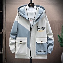 工裝外套男 韓版日系潮流夾克外套 學院風寬鬆百搭連帽防風外套 休閒大尺碼工裝夾克 薄外套天天精選 歷史價格詳細信息