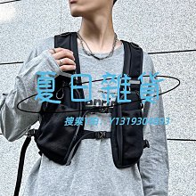 潮酷暗黑機能風戰術工裝馬甲背心包反光輕便騎行跑步收納手機包 歷史價格詳細信息
