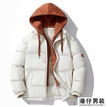 男士外套 秋冬外套男 假兩件連帽夾克vintage外套男士春秋日系復古寬松潮流帥氣 歷史價格詳細信息