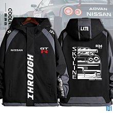 街頭集市日本JDM改裝風尼桑GTR日產NISMO長袖連帽夾克 夾克外套 賽車衣服 防風衝鋒衣 連帽外套 歷史價格詳細信息