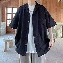 夏季潮流高級古巴領襯衫垂感男短袖白色薄款寬鬆 休閒 襯衣 時尚休閒  大尺碼襯衫男 素色休閒襯衫 夏季短袖襯衫 簡約時尚-至簡原創 歷史價格詳細信息