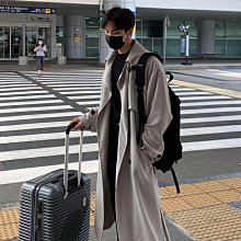 【】設計感風衣男中長款外套春秋季韓版潮流帥氣休閒百搭英倫 歷史價格詳細信息