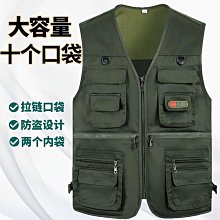春夏秋馬甲男中老年爸爸裝背心坎肩多口袋釣魚攝影休閑馬夾 歷史價格詳細信息
