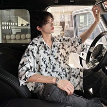 【免運】高級感襯衫男長袖韓版黑白拼接設計感上衣男精致韓風氣質襯衣 歷史價格詳細信息