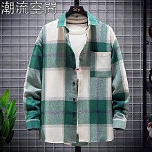 新款男士格子襯衫港風潮流時尚寬松翻領青少年學生休閑襯衣男 歷史價格詳細信息