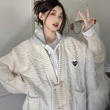 v領假兩件開衫女雙排扣設計2024春秋款可外穿針織衫女 曲珠開衫女 歷史價格詳細信息