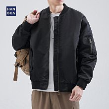 秋季外套 男士秋冬外套 hansca翻領外套男春秋季2024新款拼接痞帥潮牌休閑立領教練夾克男 歷史價格詳細信息
