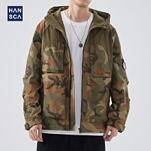 秋季外套 男士秋冬外套 hansca山系機能戶外復古防風沖鋒衣男士春季潮牌大碼連帽夾克外套 歷史價格詳細信息