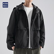 秋季外套 男士秋冬外套 hansca山系機能戶外復古防風沖鋒衣男士春季潮牌大碼連帽夾克外套 歷史價格詳細信息