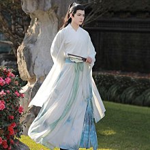 中山服 汣渡夜將原創春秋交領齊腰漢服俠客套裝刺繡大袖衫男學生漢服 歷史價格詳細信息