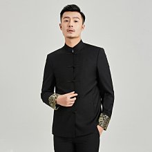 中山服 新中式盤扣中山裝高級感痞帥立領西裝外套男休閑套裝風小西服 歷史價格詳細信息