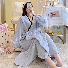 浴袍 珊瑚絨睡袍女秋冬季長款加厚加絨法蘭絨男士睡衣家居服春 歷史價格詳細信息