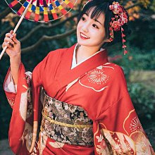 表演服裝 出租限時賞味日式和風浴衣復古神明少女和服攝影黑色小振袖 歷史價格詳細信息