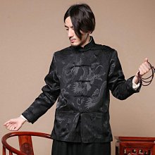 表演服裝 威少同款唐裝男青年風外套龍袍黃馬褂中年漢服秋季表演雙面穿 歷史價格詳細信息
