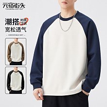 2024秋冬季 新款 男士青少年 拼色毛衣 潮流 學生 圓領套頭 針織衫 毛線衣 歷史價格詳細信息