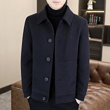 男士新款外套 冬季外套男 冬季男士毛呢大衣韓版潮流休閑翻領短款呢子外套加絨加厚秋冬男裝 歷史價格詳細信息