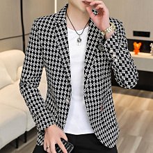 西裝男 格子小西裝男士春秋韓版緊身潮帥氣單西上衣秋季休閒外套商務西裝外套 男士衣著-潮男服飾 歷史價格詳細信息