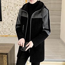 男士新款外套 冬季外套男 2024新款秋冬貂絨男士呢子夾克韓版潮流毛呢大衣冬季高端風衣外套 歷史價格詳細信息