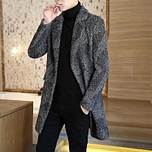 男士新款外套 冬季外套男 冬季男士毛呢大衣韓版潮流休閑翻領短款呢子外套加絨加厚秋冬男裝 歷史價格詳細信息