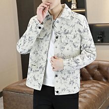 男士新款外套 冬季外套男 春秋季潮流翻領夾克外套男2024新款韓版休閑時尚運動青年上衣褂子 歷史價格詳細信息
