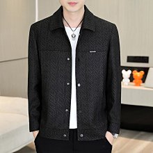 男士新款外套 冬季外套男 春秋季潮流翻領夾克外套男2024新款韓版休閑時尚運動青年上衣褂子 歷史價格詳細信息