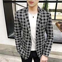 男士新款外套 冬季外套男 格子外套男士2024春秋季新款韓版潮流立領休閑夾克帥氣翻領外套男 歷史價格詳細信息