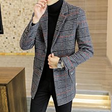 男士新款外套 冬季外套男 冬季男士毛呢大衣韓版潮流休閑翻領短款呢子外套加絨加厚秋冬男裝 歷史價格詳細信息