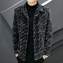 男士新款外套 冬季外套男 冬季男士毛呢大衣韓版潮流休閑翻領短款呢子外套加絨加厚秋冬男裝 歷史價格詳細信息