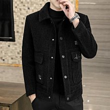 男士新款外套 冬季外套男 2022年新款秋冬短款呢子大衣男士風衣夾克冬季韓版修身毛呢外套潮 歷史價格詳細信息