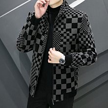 男士新款外套 冬季外套男 冬季男士毛呢大衣韓版潮流休閑翻領短款呢子外套加絨加厚秋冬男裝 歷史價格詳細信息