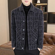 男士新款外套 冬季外套男 冬季男士毛呢大衣韓版潮流休閑翻領短款呢子外套加絨加厚秋冬男裝 歷史價格詳細信息