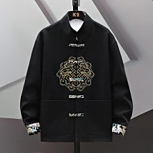 中國風男士唐裝夾克2019春裝中老年長袖春秋外套演出服上衣爸爸裝 男士唐裝 歷史價格詳細信息