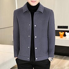男士新款外套 冬季外套男 秋冬季夾克男士外套翻領休閑韓版商務拼色短款毛呢大衣高級感呢子 歷史價格詳細信息