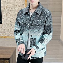 新款男士外套 秋季外套男 男士夾克 春秋款牛仔外套男士2024新款潮流寬松高級感痞帥翻領拼色格紋襯衫 歷史價格詳細信息