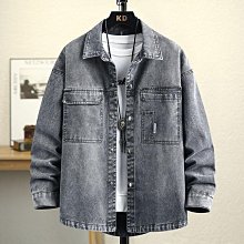 新款牛仔外套男春秋季上衣潮牌ins潮流痞帥休閒百搭翻領男士夾克褂子-潮男服飾 歷史價格詳細信息