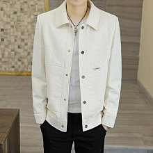 男士新款外套 冬季外套男 春秋季潮流翻領夾克外套男2024新款韓版休閑時尚運動青年上衣褂子 歷史價格詳細信息