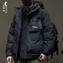 羽絨服 鴨鴨男士工裝羽絨服男冬季中長款加厚新款連帽保暖派克服外套 歷史價格詳細信息