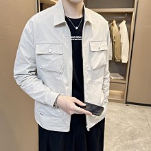 春季新款潮流男士防風外套 韓版時尚拉鍊口袋裝飾連帽外套 學院風寬鬆休閒夾克 百搭大尺碼外套 薄外套 短版風衣-潮男服飾 歷史價格詳細信息