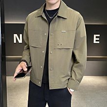 翻領夾克男士2024年春秋季薄款商務休閒中青年工裝防曬純色外套男 歷史價格詳細信息